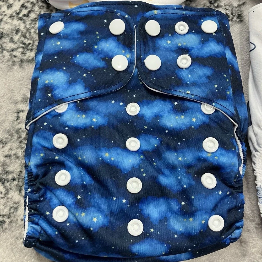 HappyFlute‎ Cloth Diaper Lot 4 Pocket Diapers Wet Bag Reusable NWOT